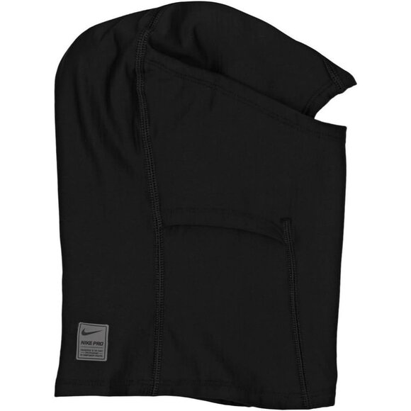Nike Pro Hyperwarm Hood Movable Design Fleece Winter Face Cover Black Zipper - Picture 3 of 4